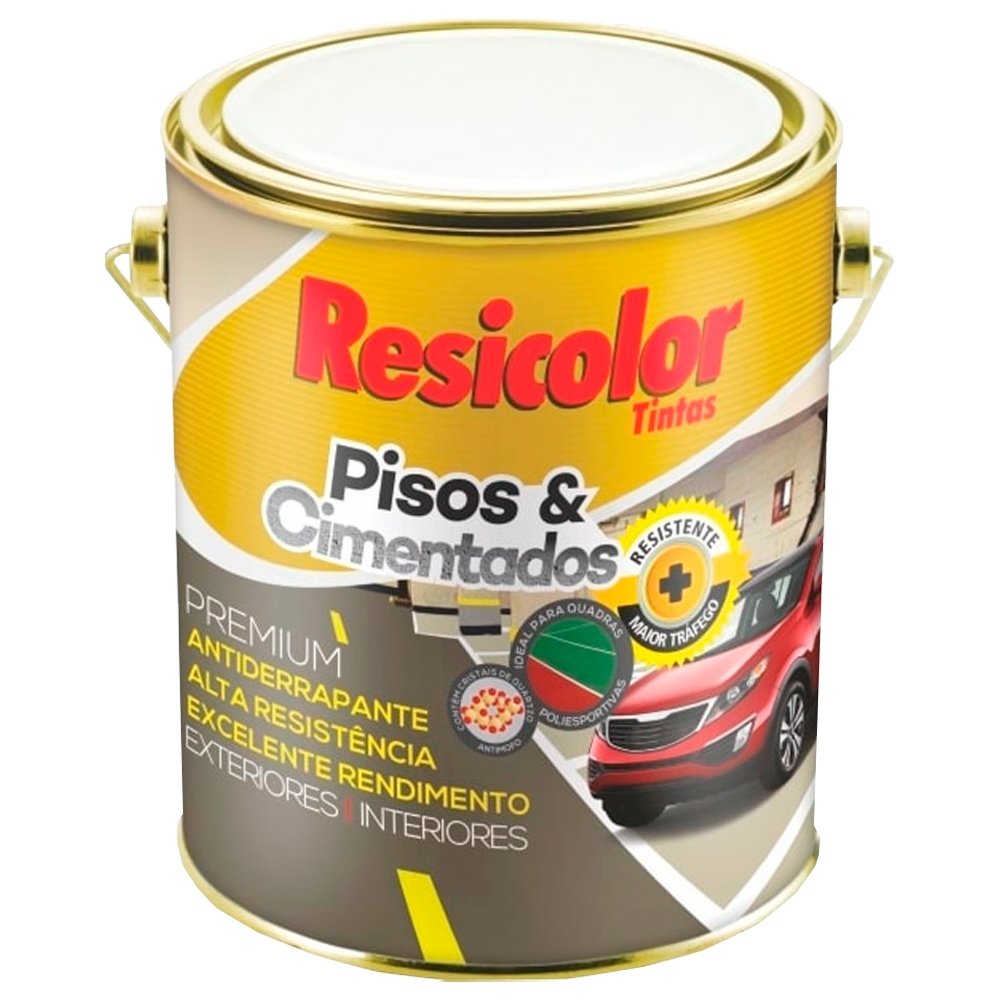 Tinta Piso Acetinado Resicolor Premium Azul 3,6L