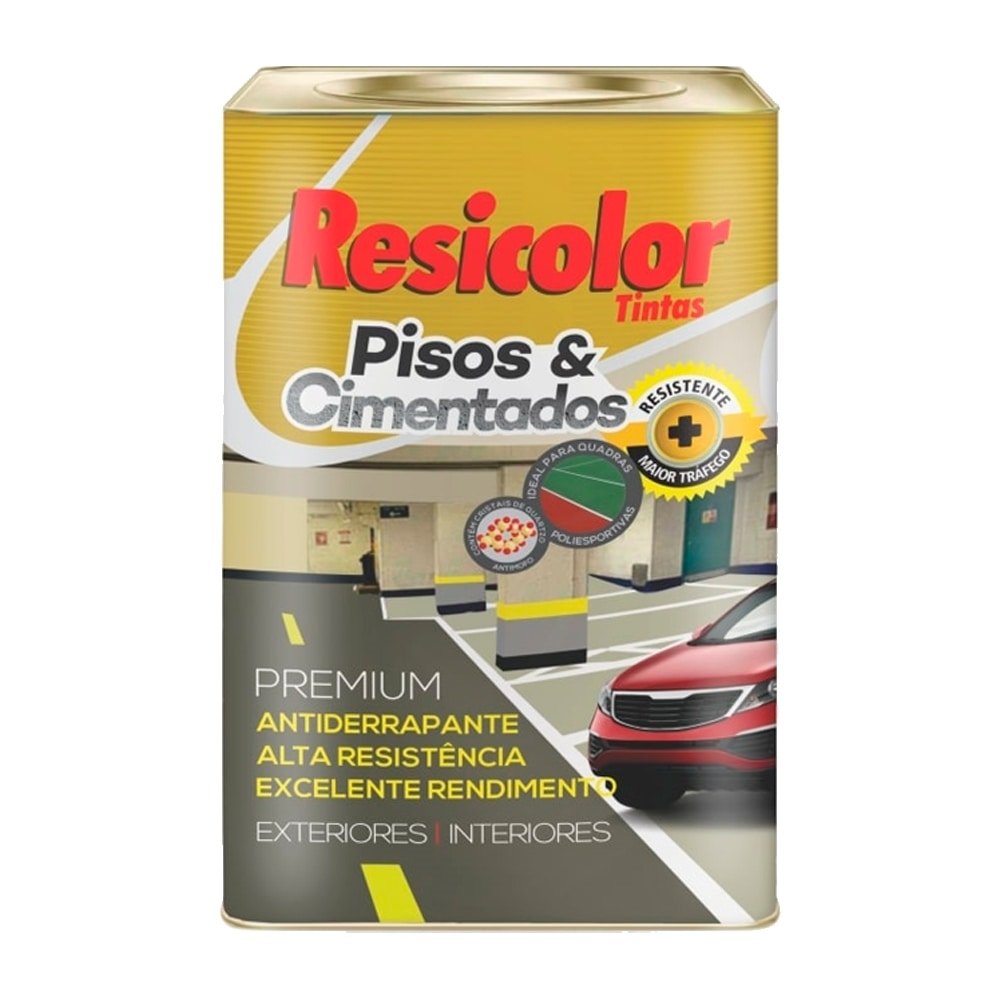 Tinta Piso Acetinado Resicolor Premium Cinza Escuro 18L
