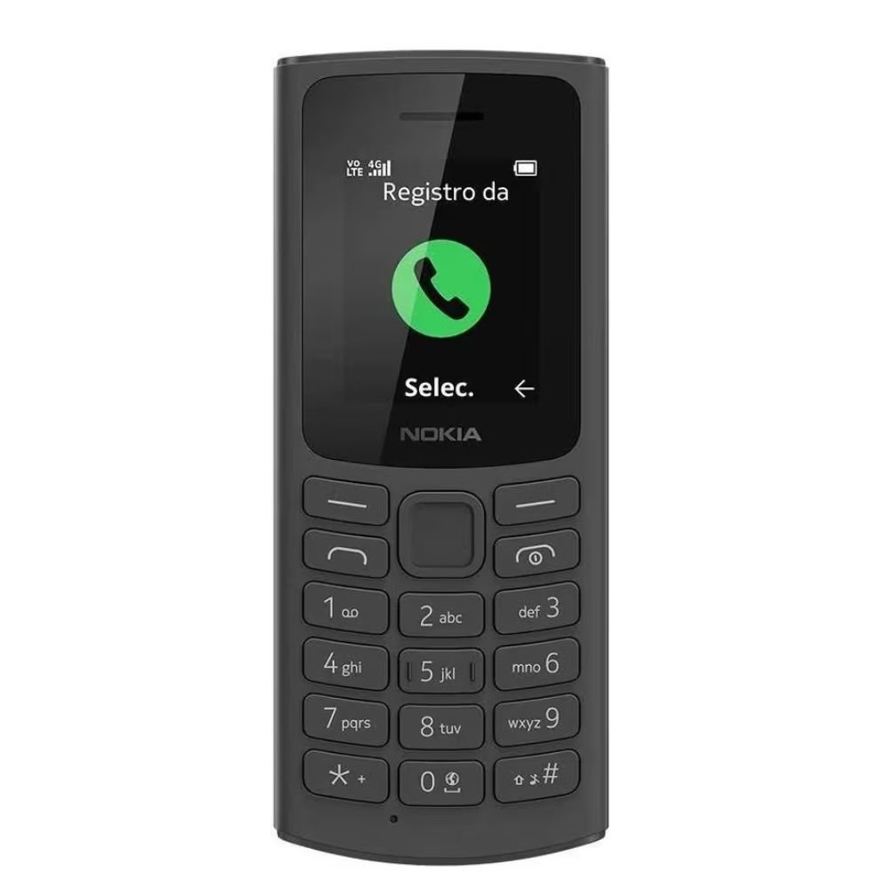 Celular Nokia 105 4G Dual Chip Câmera Rádio FM Lanterna MP3 Jogos NK094 - Preto