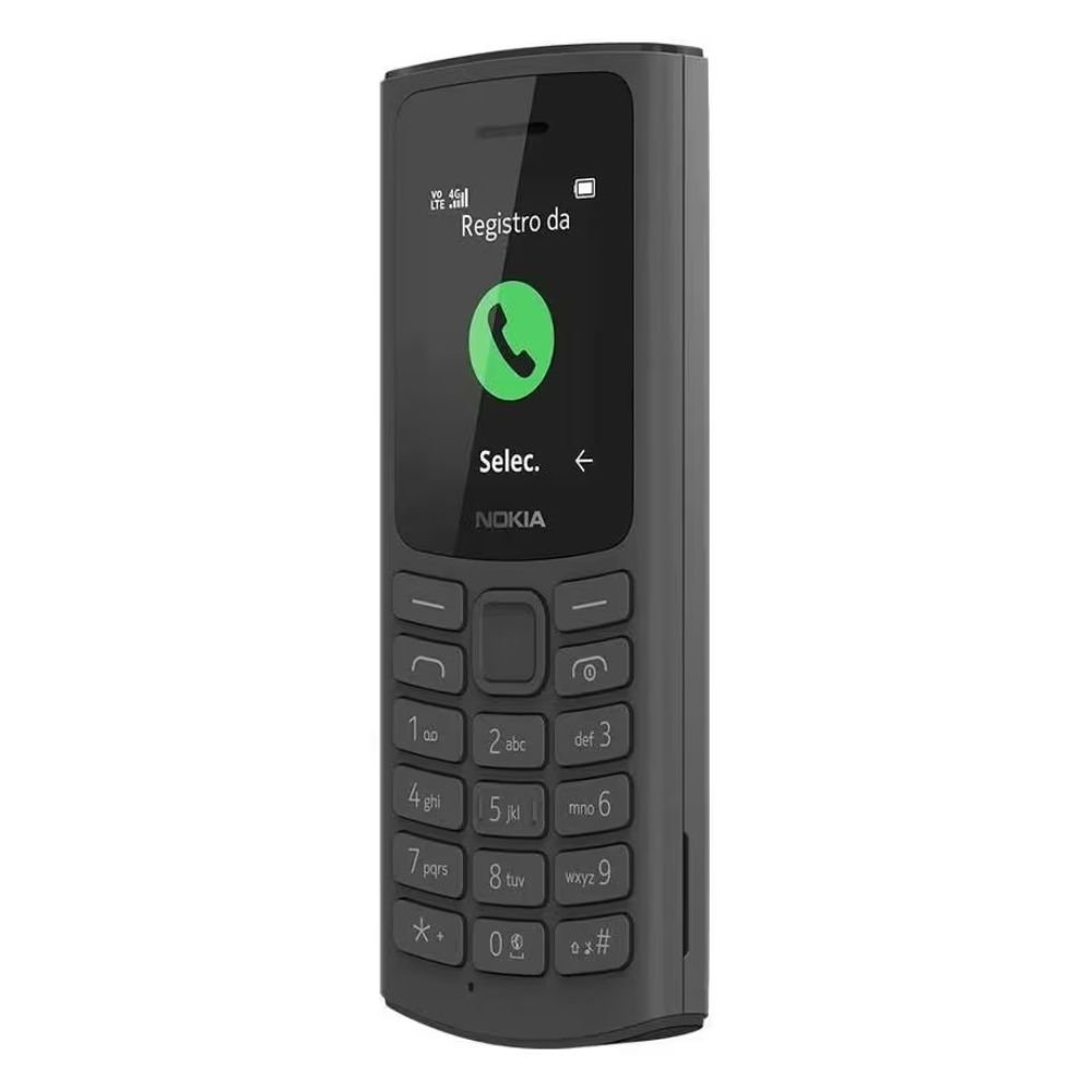 Celular Nokia 105 4G Dual Chip Câmera Rádio FM Lanterna MP3 Jogos NK094 - Preto