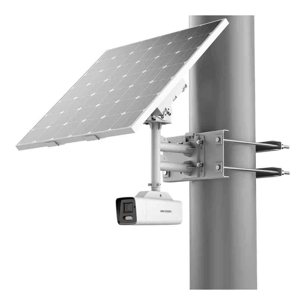 Kit Camera Ip Bullet 8mp 4g Colorvu Com Painel Solar Ds-2xs6a87g1-ls/c36s80 Hikvision