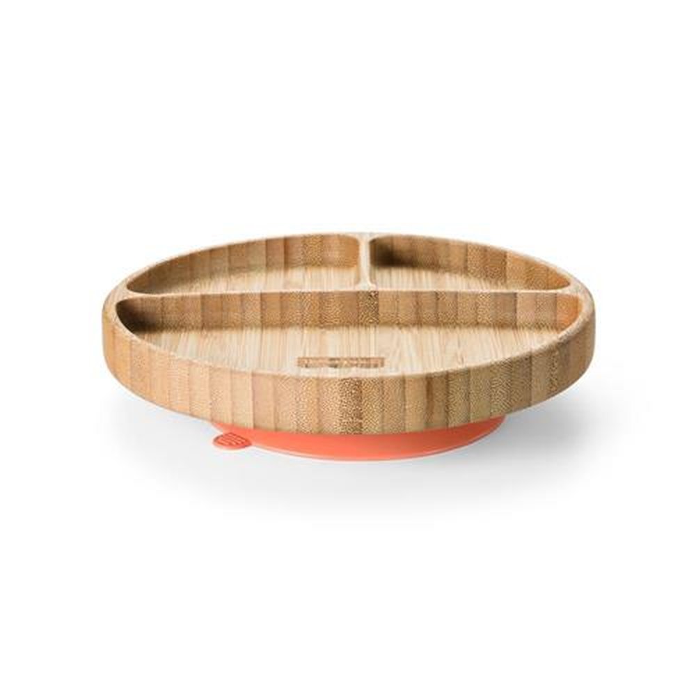 Prato Redondo com Divisórias e Ventosa Bam N Boo 6+M Rosa Fisher Price - BB1171