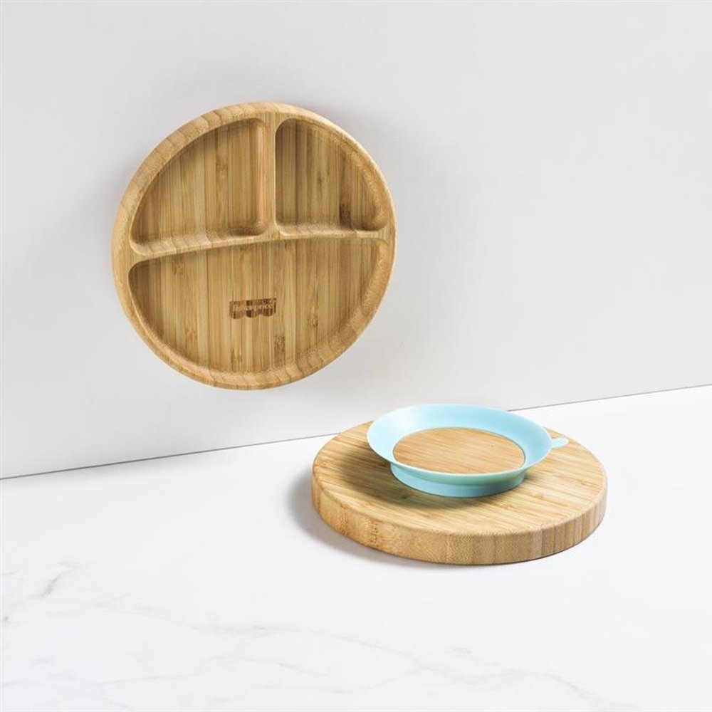 Prato Redondo com Divisórias e Ventosa Bam N Boo 6+M Rosa Fisher Price - BB1171