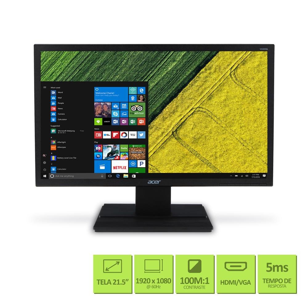 Monitor Led 21,5" Acer V226hql Vga / Hdmi / Vesa / 4ms / 100hz