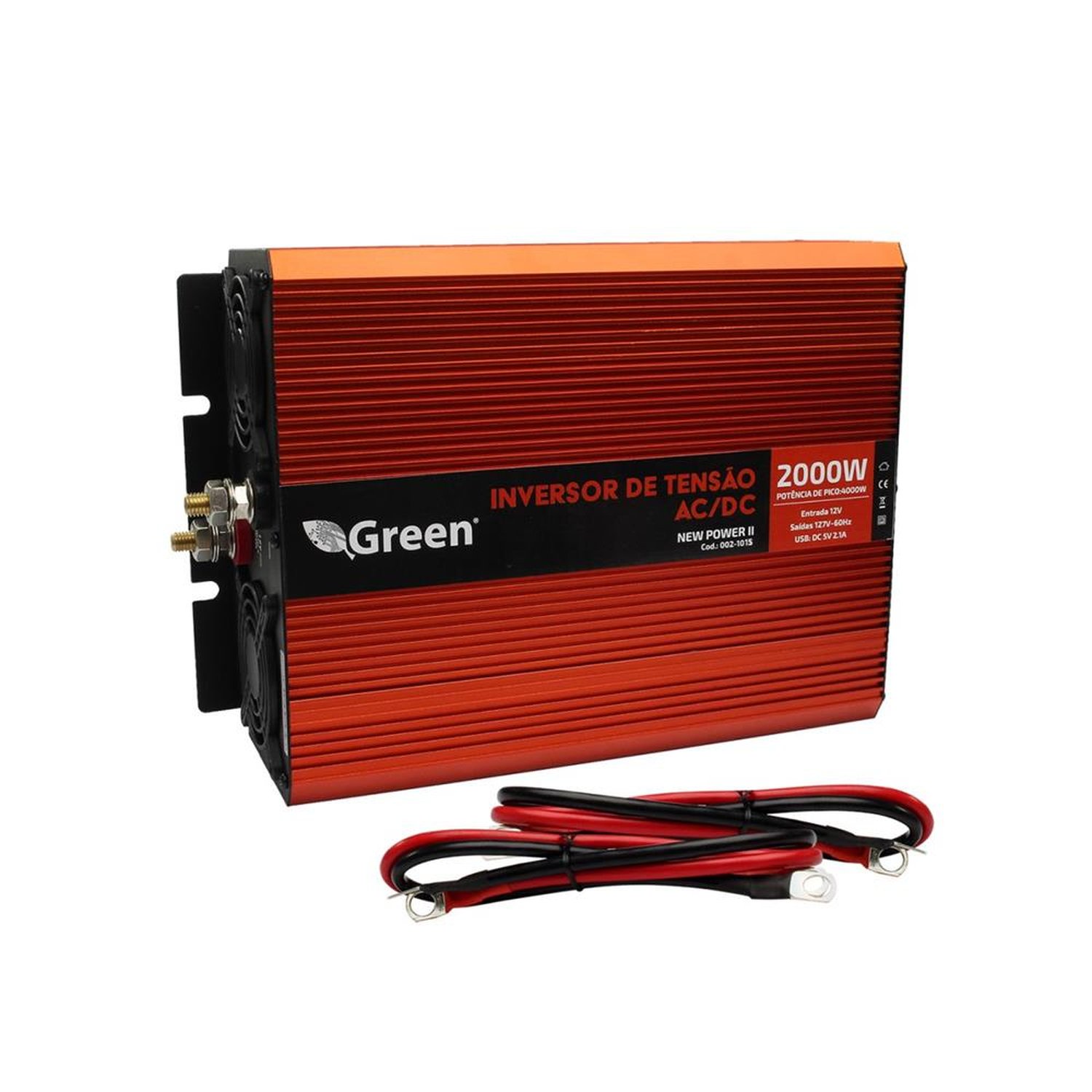 Inversor De Tensão Senoidal 12V 2000w USB 5V 2.1a - 127v