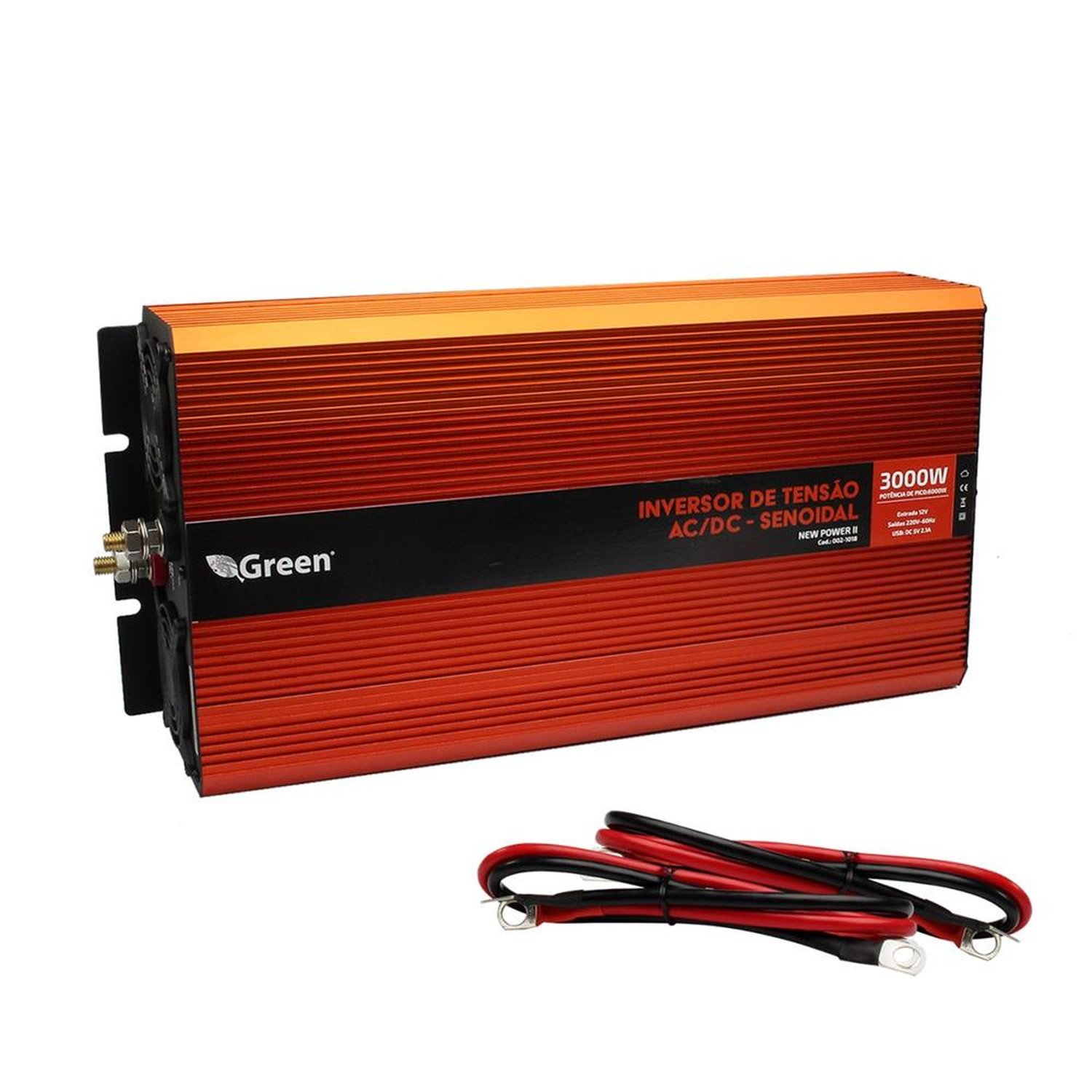 Inversor De Tensão Senoidal 12V 3000W USB 5V 2.1A - 220V