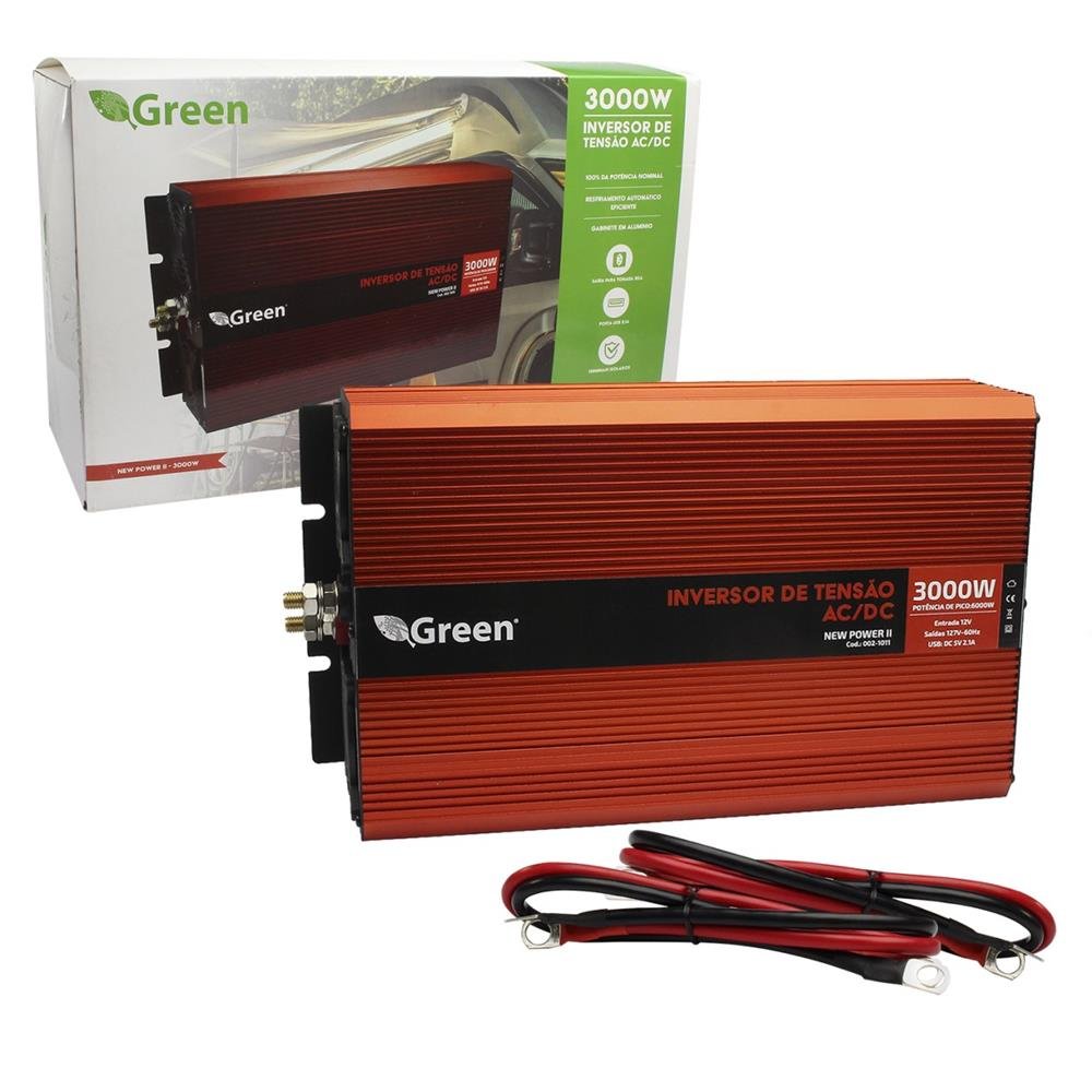 Inversor De Tensão 12V 3000W USB 5V 2.1A - 127V