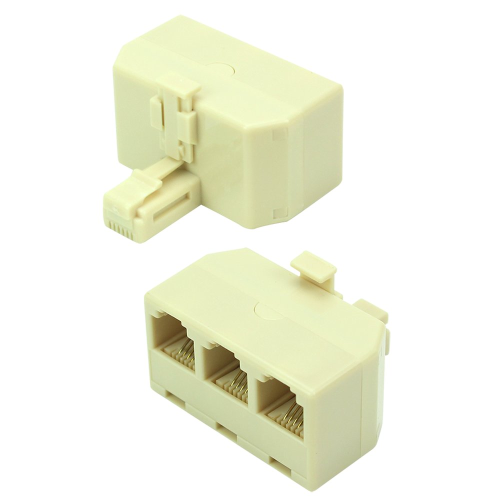Adaptador RJ-11 - 1 Macho Para 3 Fêmeas