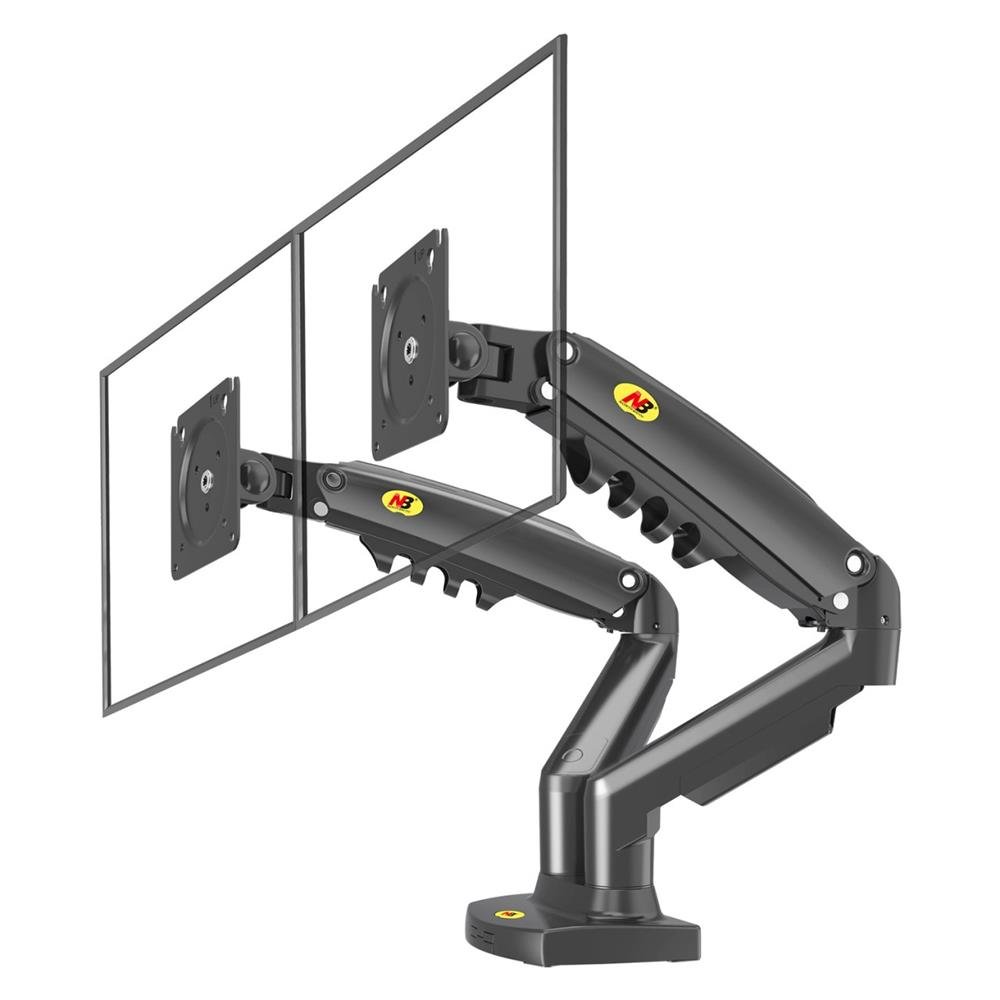 Suporte monitor north bayou articulado para 2 monitores 17" a 27" com pistao a gas f160 nb