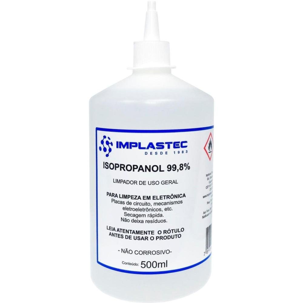 Álcool Isopropílico 500ml ISOPROPANOL IMPLASTEC Un.Venda: CMC/24