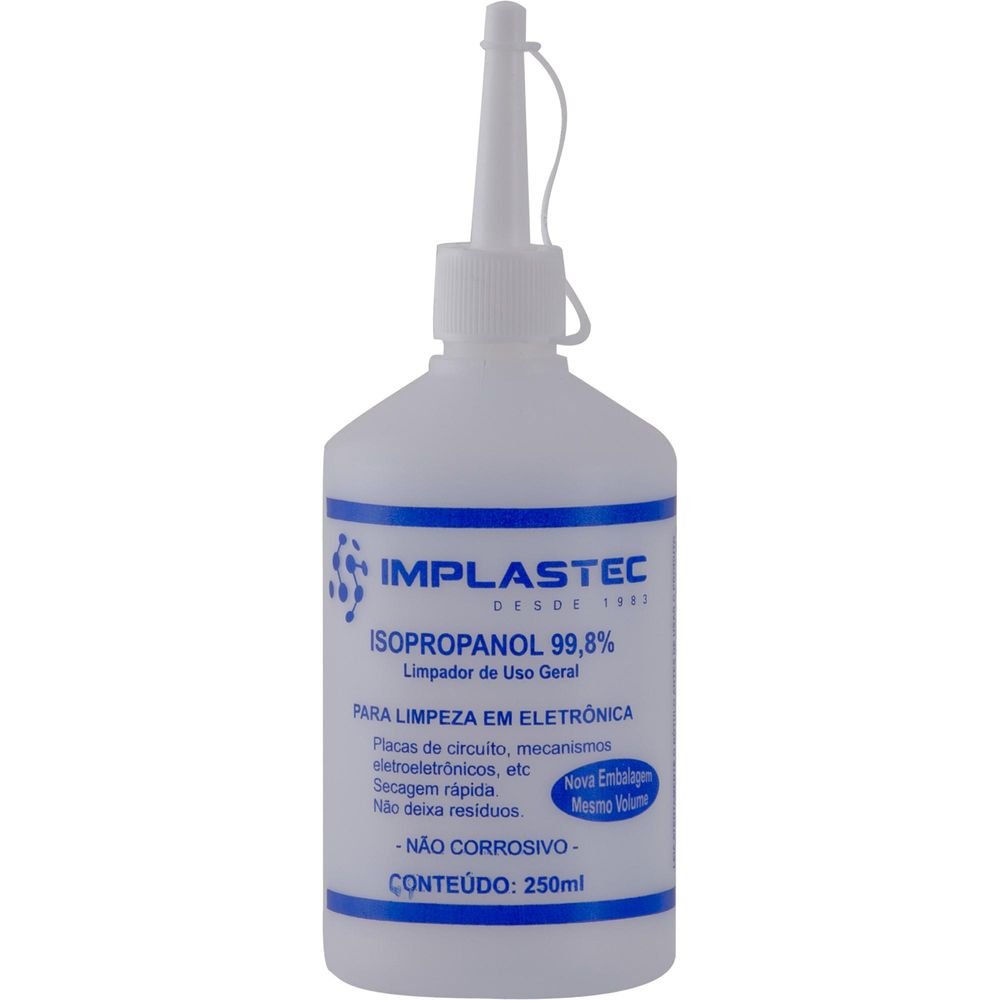 Álcool Isopropílico 250ml ISOPROPANOL IMPLASTEC Un.Venda: CMC/36