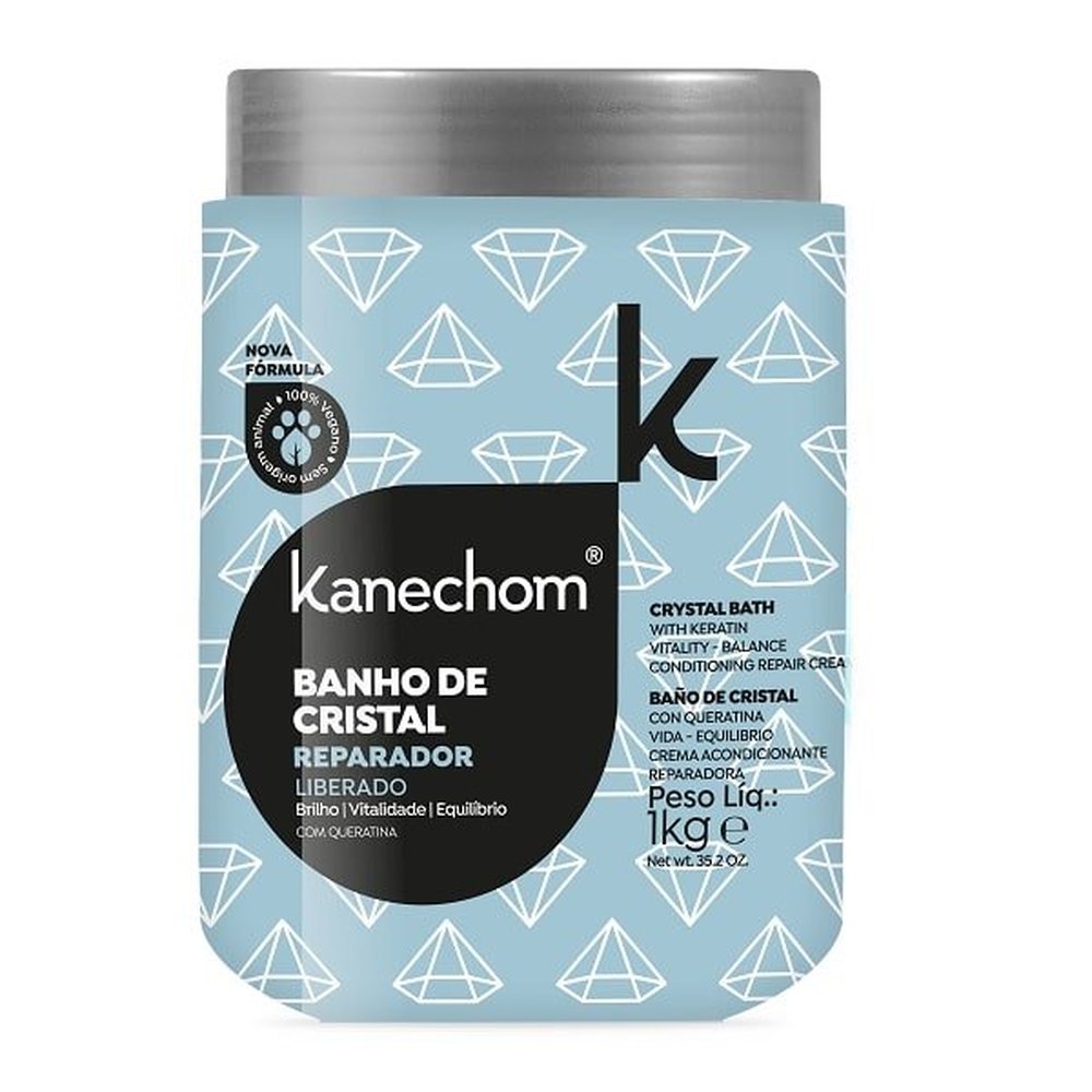 Creme De Cabelo Hidratante Kanechom Banho De Cristal 1Kg - Embalagem 6X1 Kg