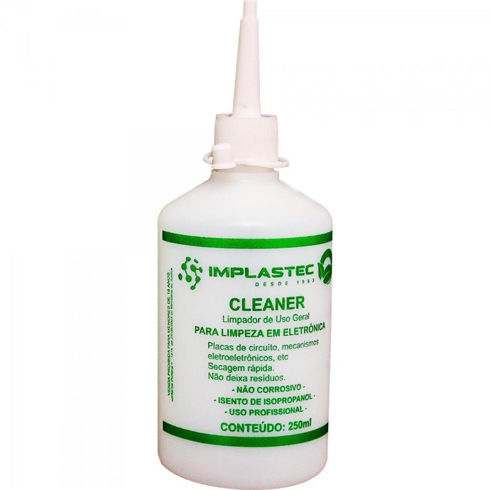 Limpador de Uso Geral Para Eletrônicos 250ml CLEANER Incolor IMPLASTEC Un.Venda: CX/36