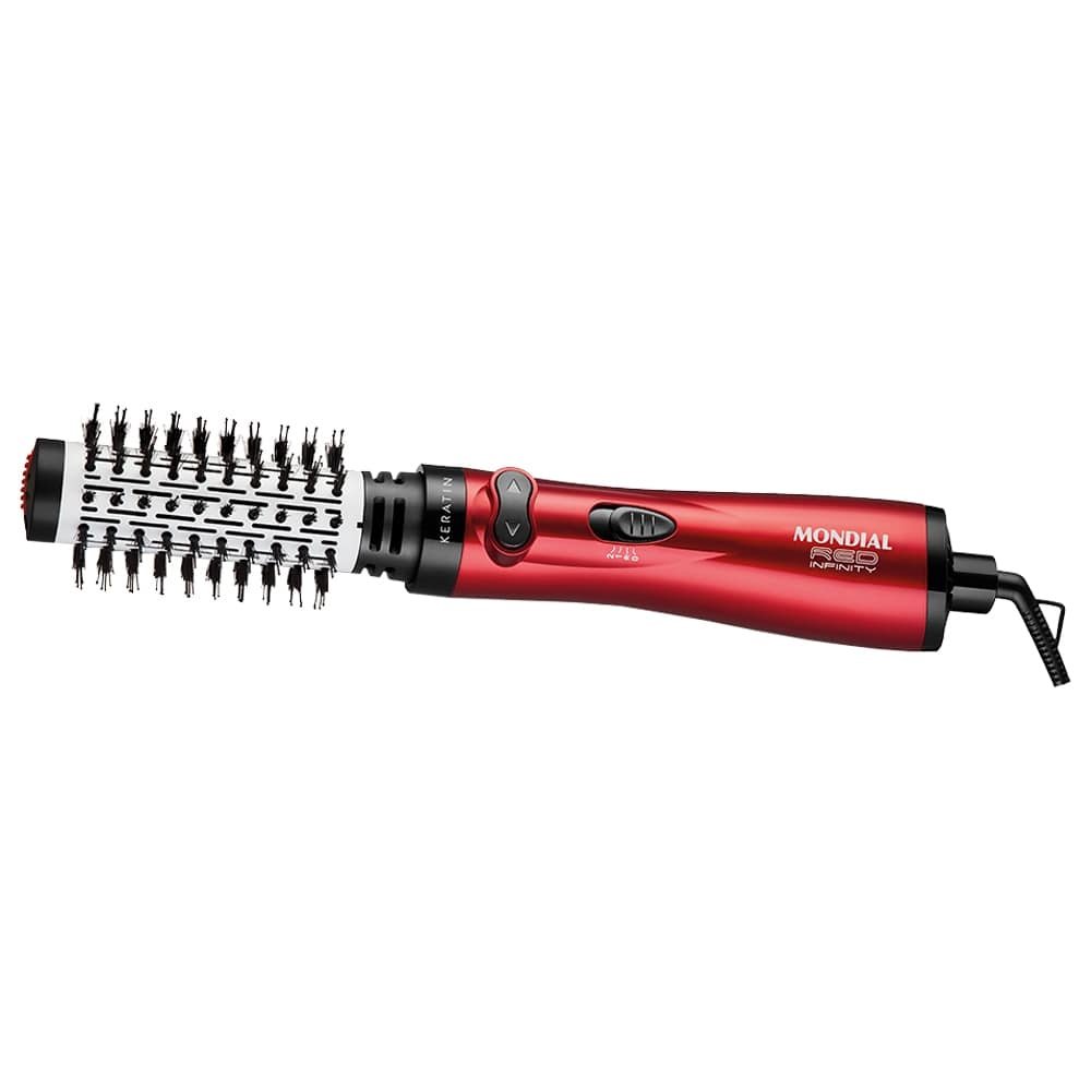 Escova Rotativa Mondial ER-11 Infinity Keratin - 1000W, 3 em 1, Vermelho, 220V