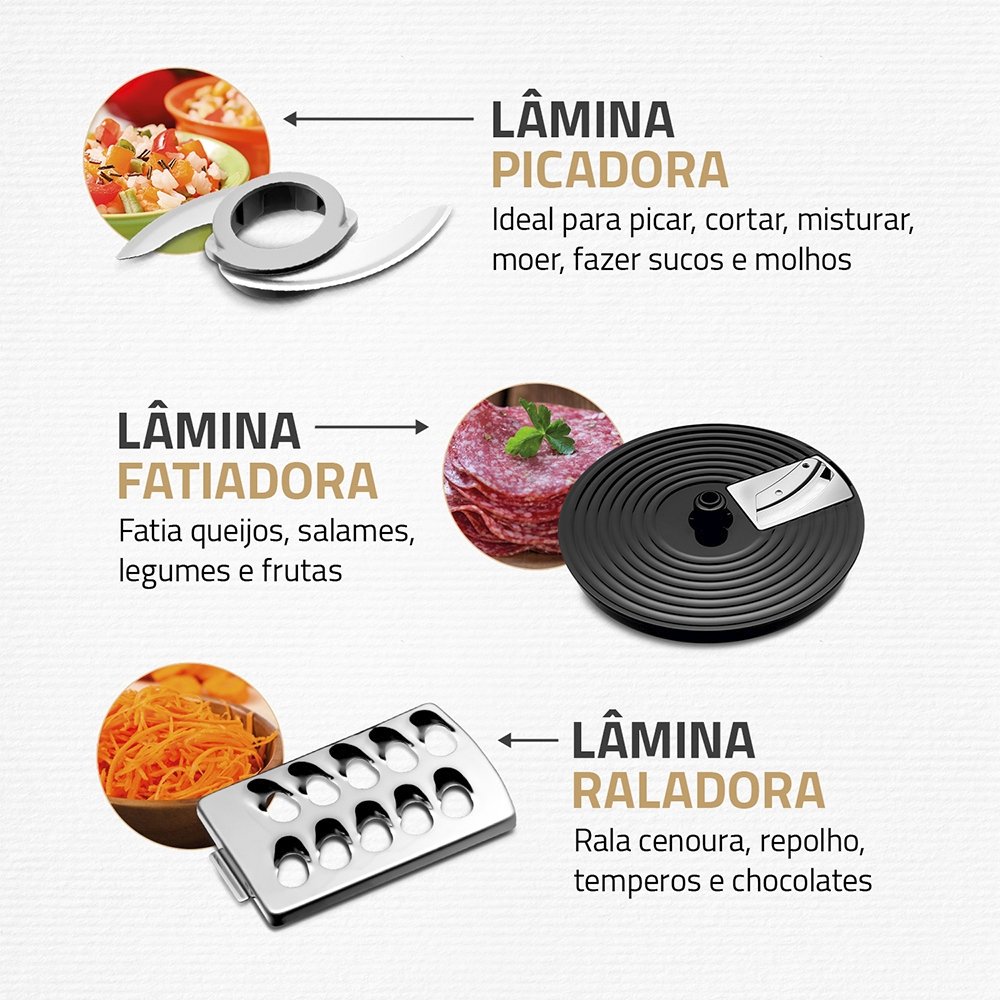 Multiprocessador de Alimentos Mondial MPN01BF Turbo Chef - 9 em 1, 2 Velocidades + Turbo, 1000W, Preto, 110V