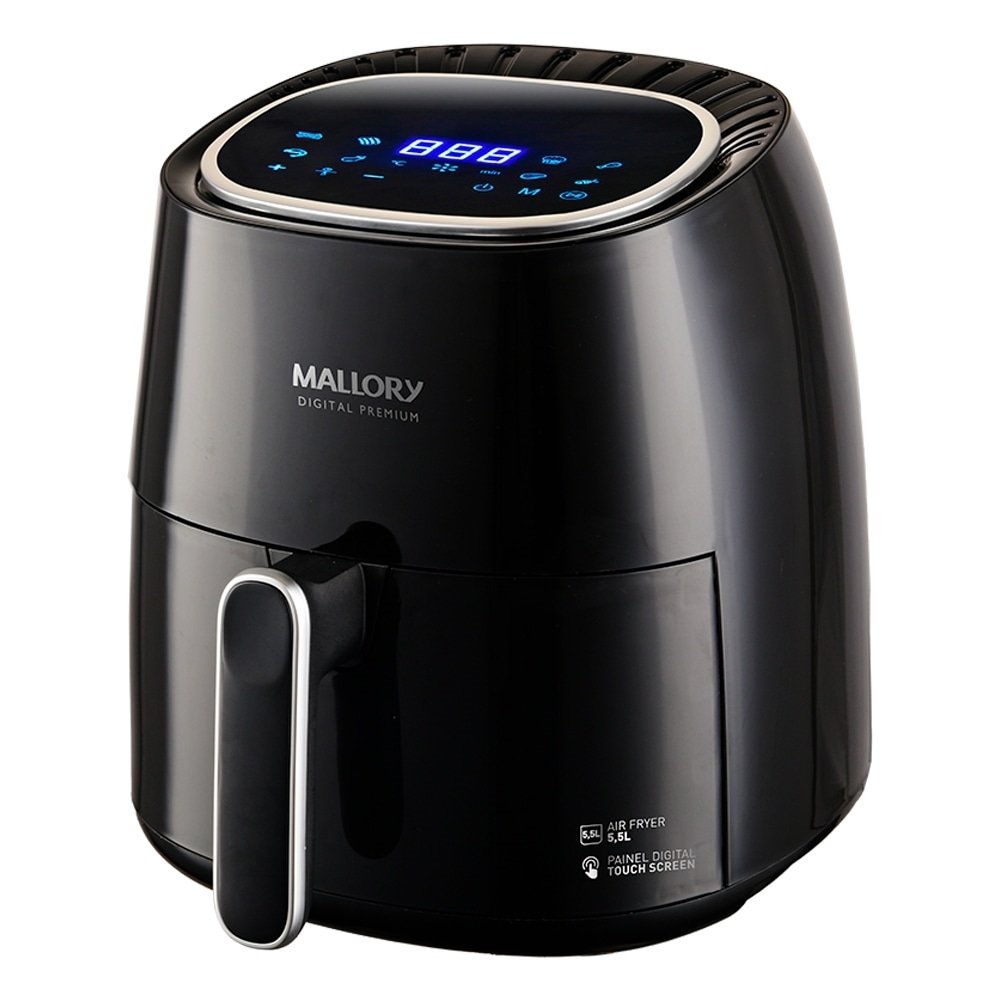 Fritadeira Air Fryer Mallory Digital Premium 5,5 Litros 1500W Preto 110V