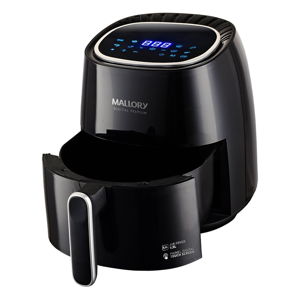 Fritadeira Air Fryer Mallory Digital Premium 5,5 Litros 1500W Preto 110V