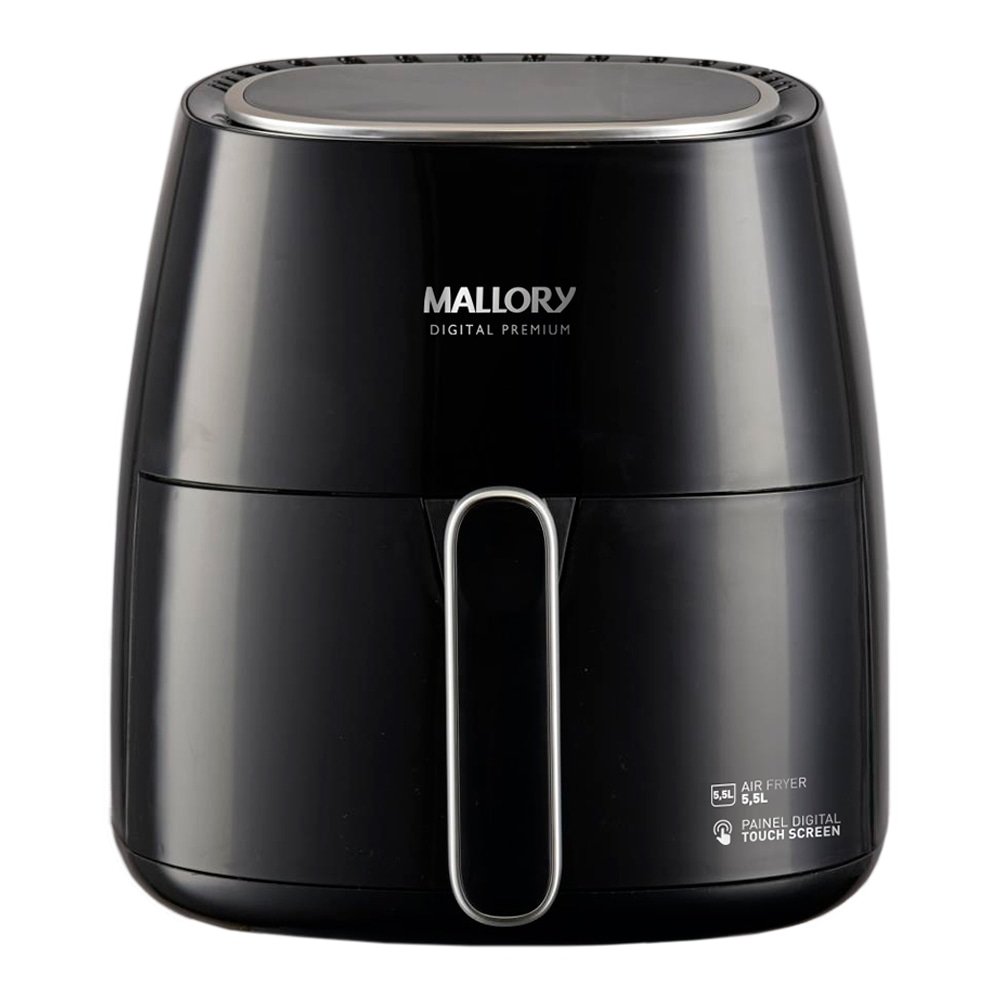 Fritadeira sem Óleo Mallory Air Fryer Digital Premium - 5,5 Litros, Timer, Preto/Prata, 220V
