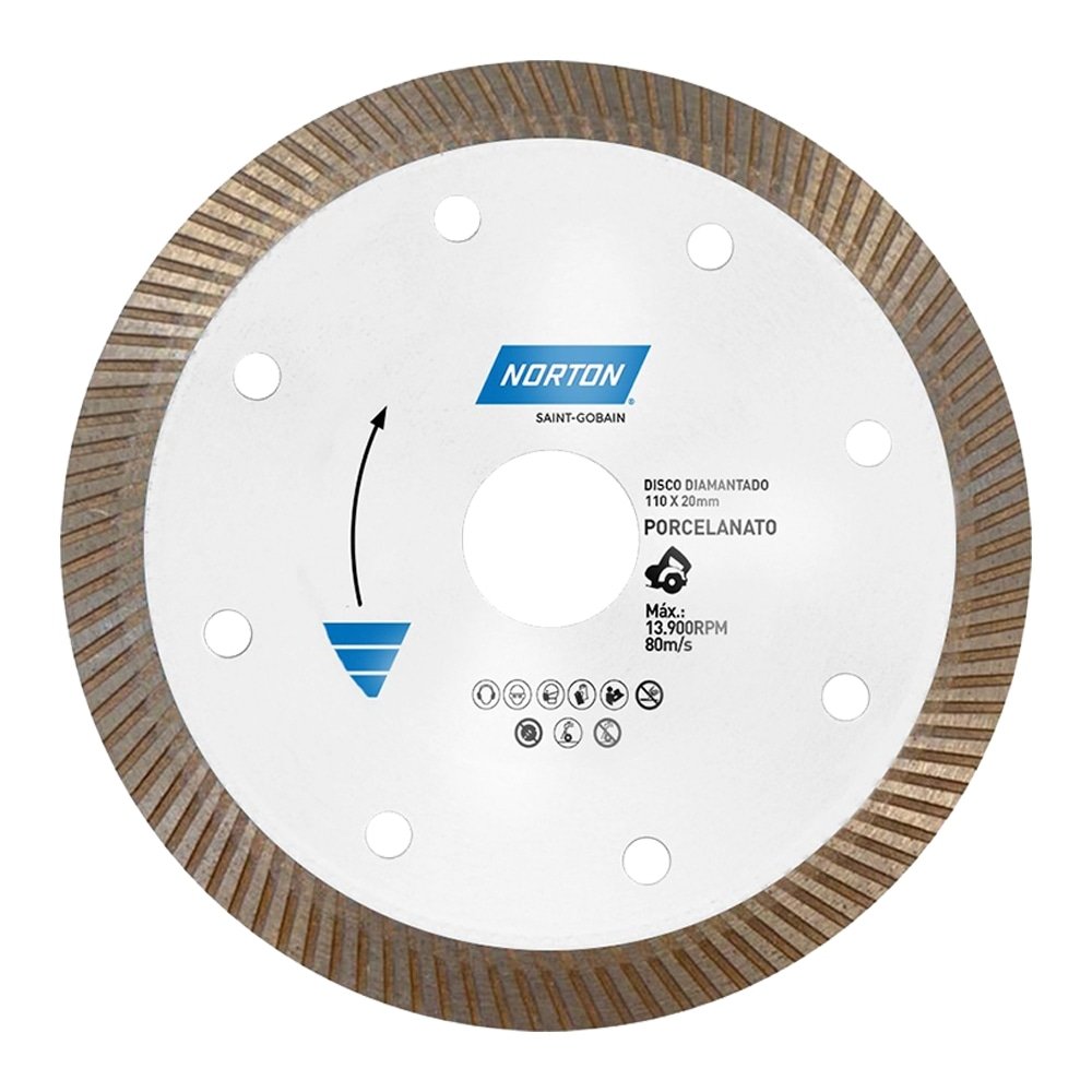 Disco Diamantado Norton Fino Marmorista 110x20mm - Embalagem com 20 Unidades