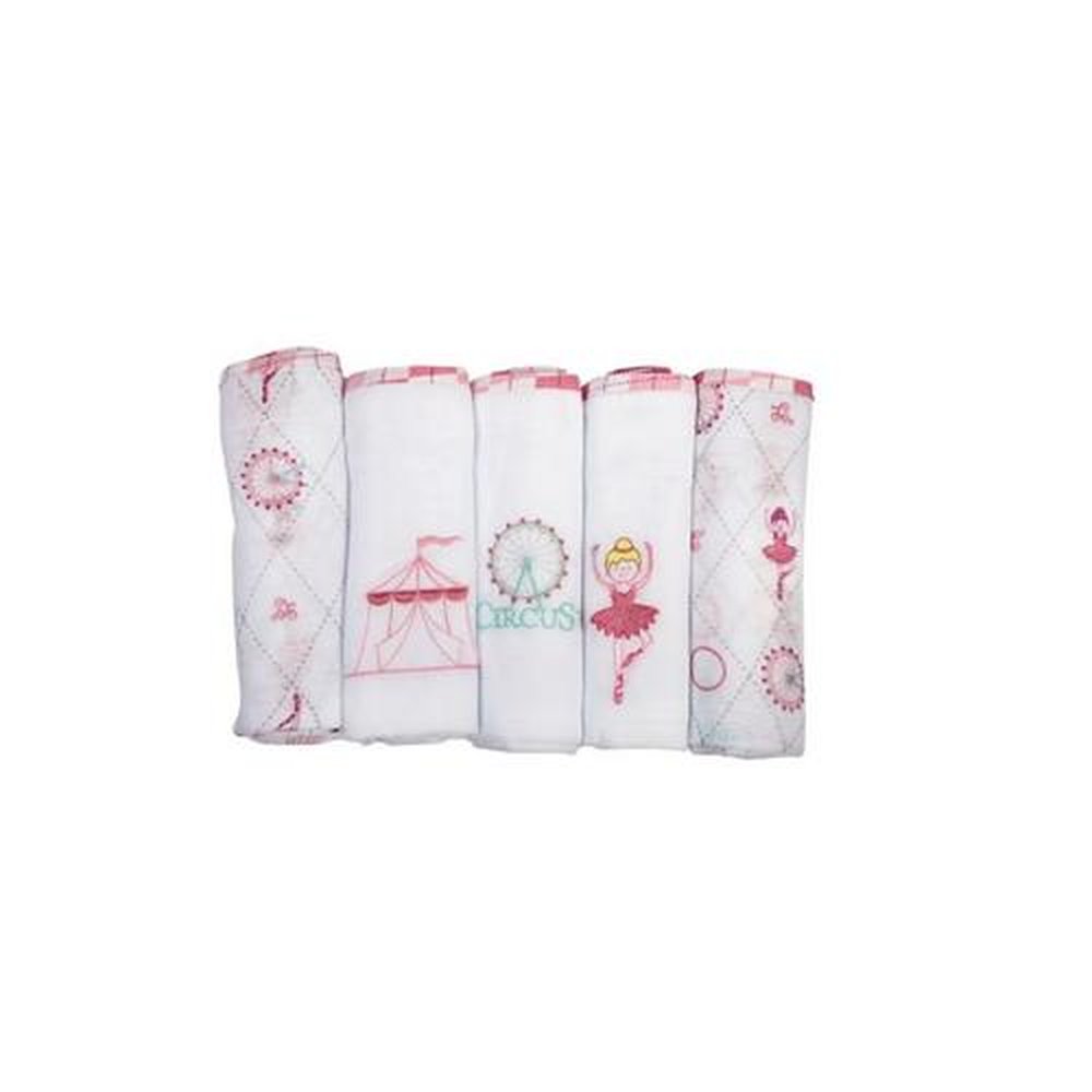 Fralda Bordada Circus Loupiot Minasrey 70x68 com 5 unidades Menina