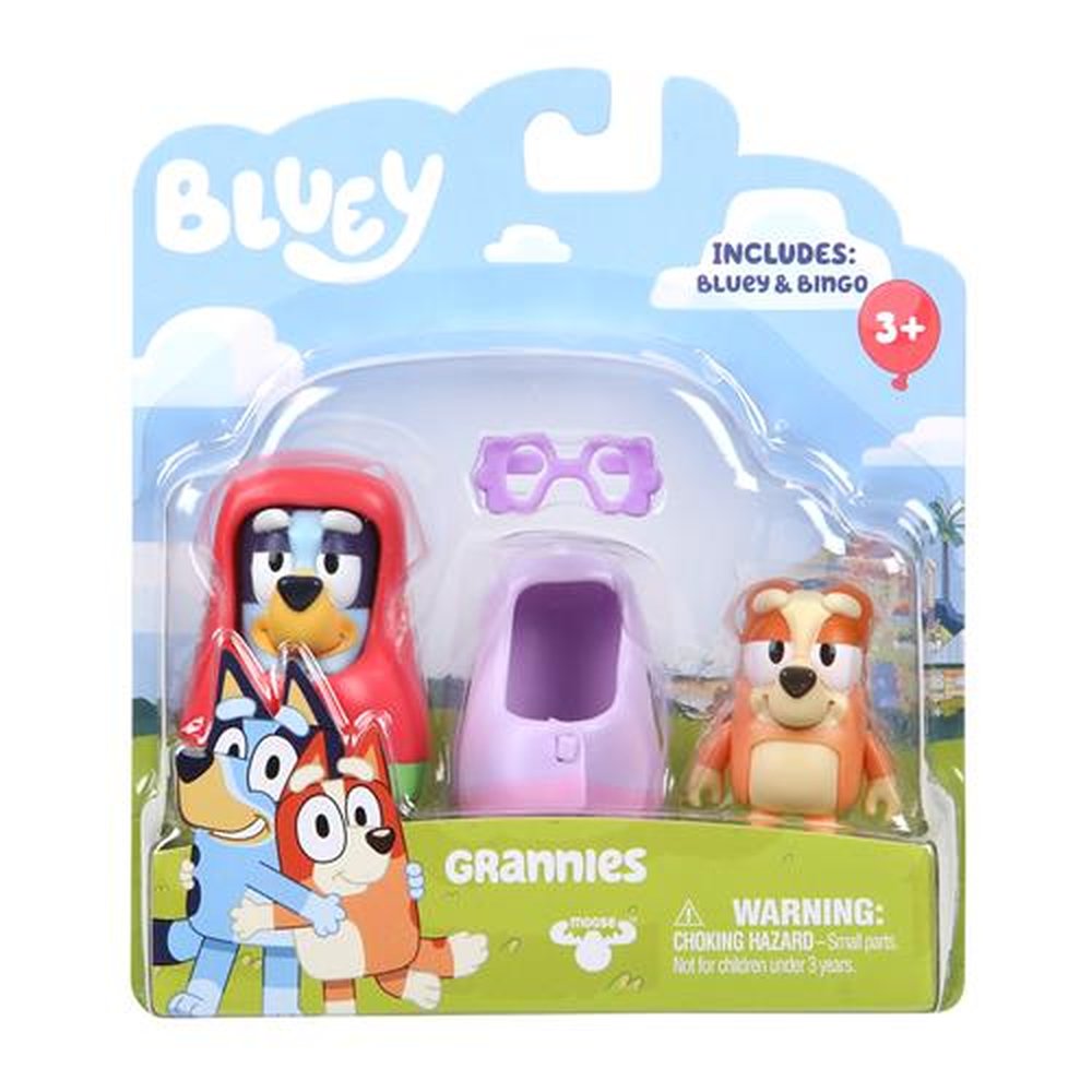 Bluey Kit com 2 personagens 6cm Vovós Bluey e Bingo