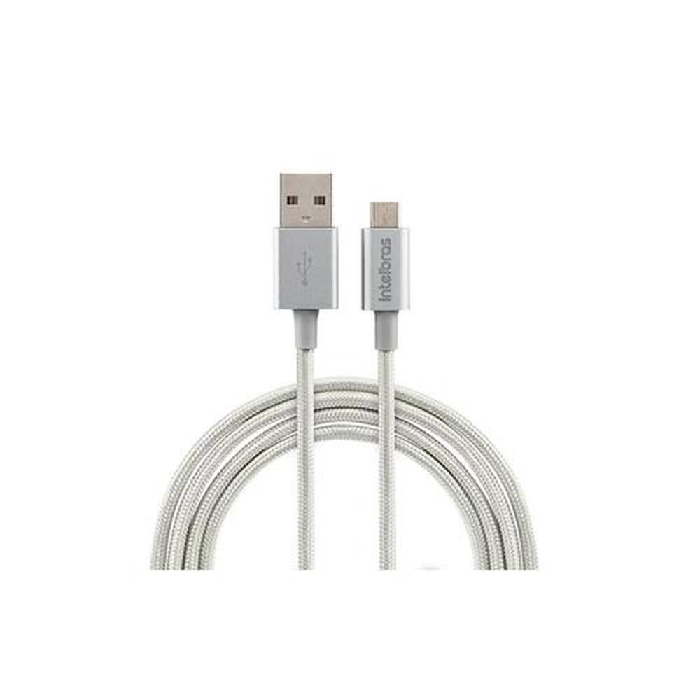 Cabo Usb - Micro Usb 1,5M Nylon Branco Intelbras Euab 15Nb