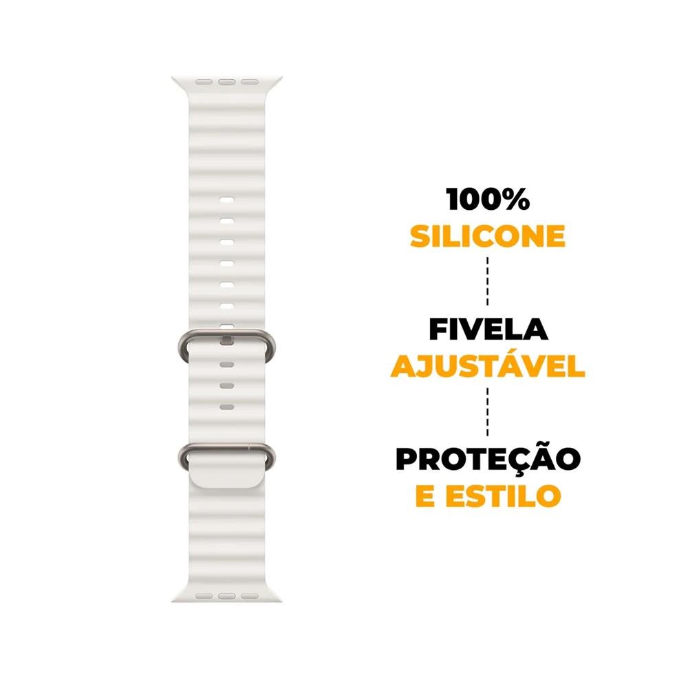 Pulseira Oceano Cloud Para Apple Watch 38 / 40 / 41Mm - Prata