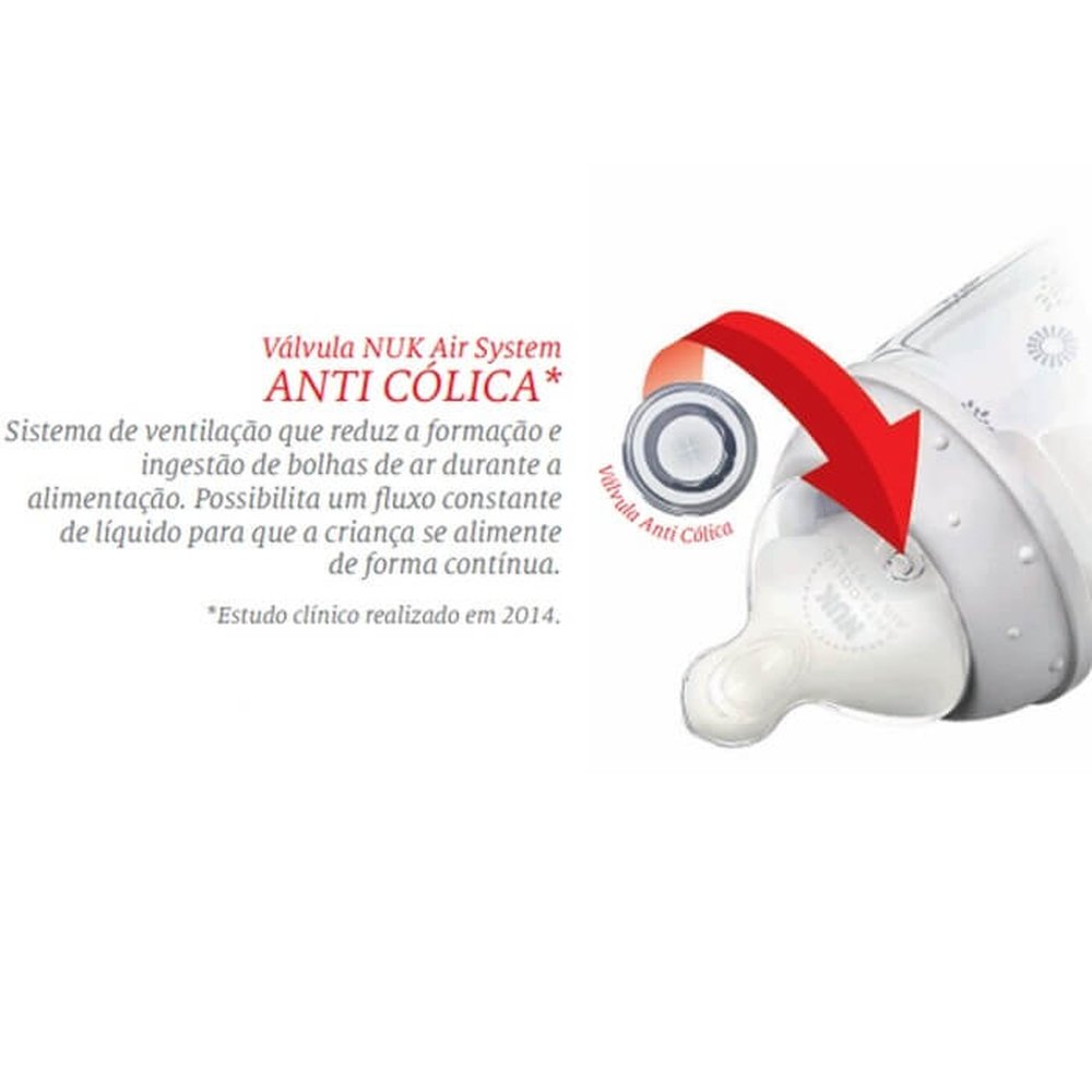 Mamadeira Nuk First Choice 150 ml Anticolica 0 a 6 meses Passarinhos Rosa PA7058-1G