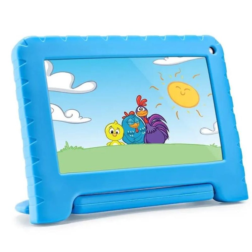 Tablet Multilaser Tela 7" 32GB Galinha Pintadinha 2GB RAM WI-FI Quad Core Android 13 (Go Edition) com Controle Parental NB401 - Azul