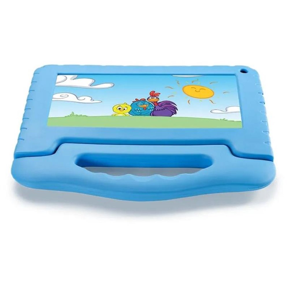 Tablet Multilaser Tela 7" 32GB Galinha Pintadinha 2GB RAM WI-FI Quad Core Android 13 (Go Edition) com Controle Parental NB401 - Azul