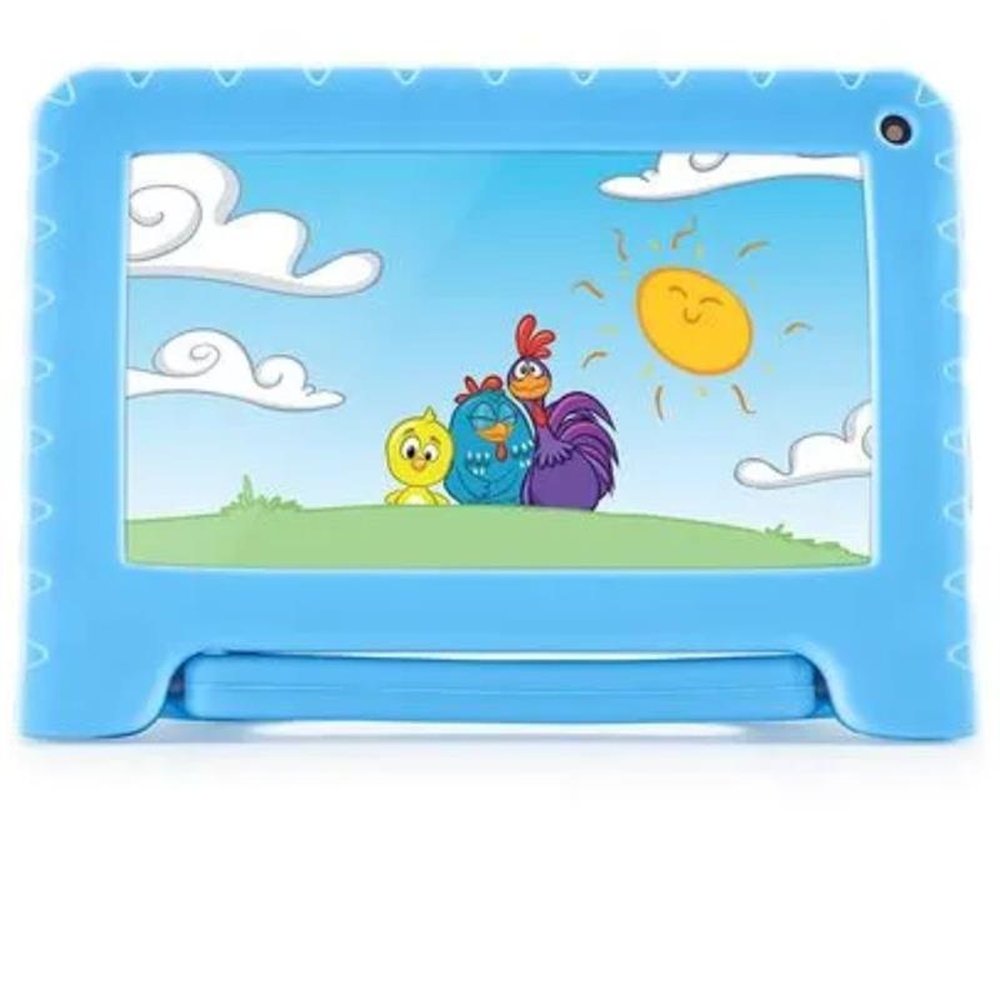 Tablet Multilaser Tela 7" 32GB Galinha Pintadinha 2GB RAM WI-FI Quad Core Android 13 (Go Edition) com Controle Parental NB401 - Azul