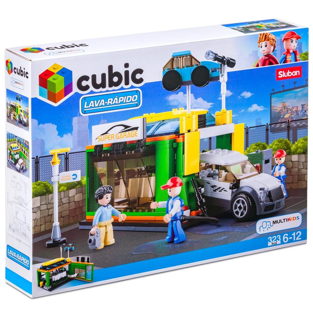 Blocos de Montar Cubic Lava-Rápido 323 Peças Multikids - BR1488