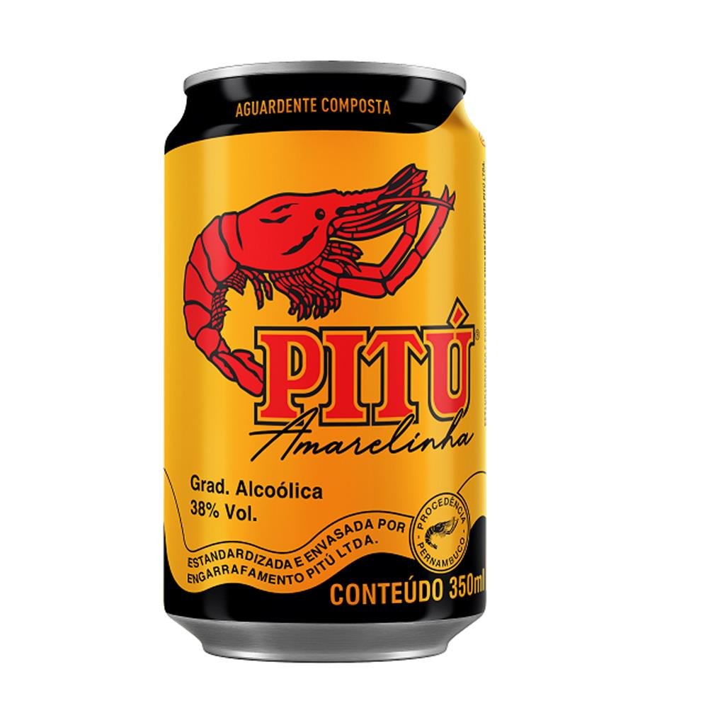 Aguardante Pitu Amarelinha Lata 12X350ML