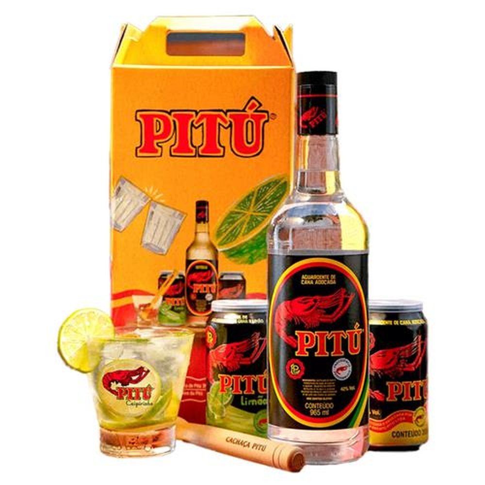 Aguardante Pitu - Kit Litro/lata 350 ML