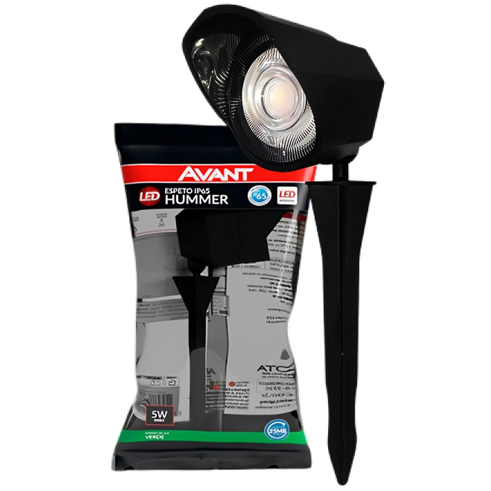 Luminária Jardim Avant Espeto Led 5W Preto IP65 Verde Bivolt