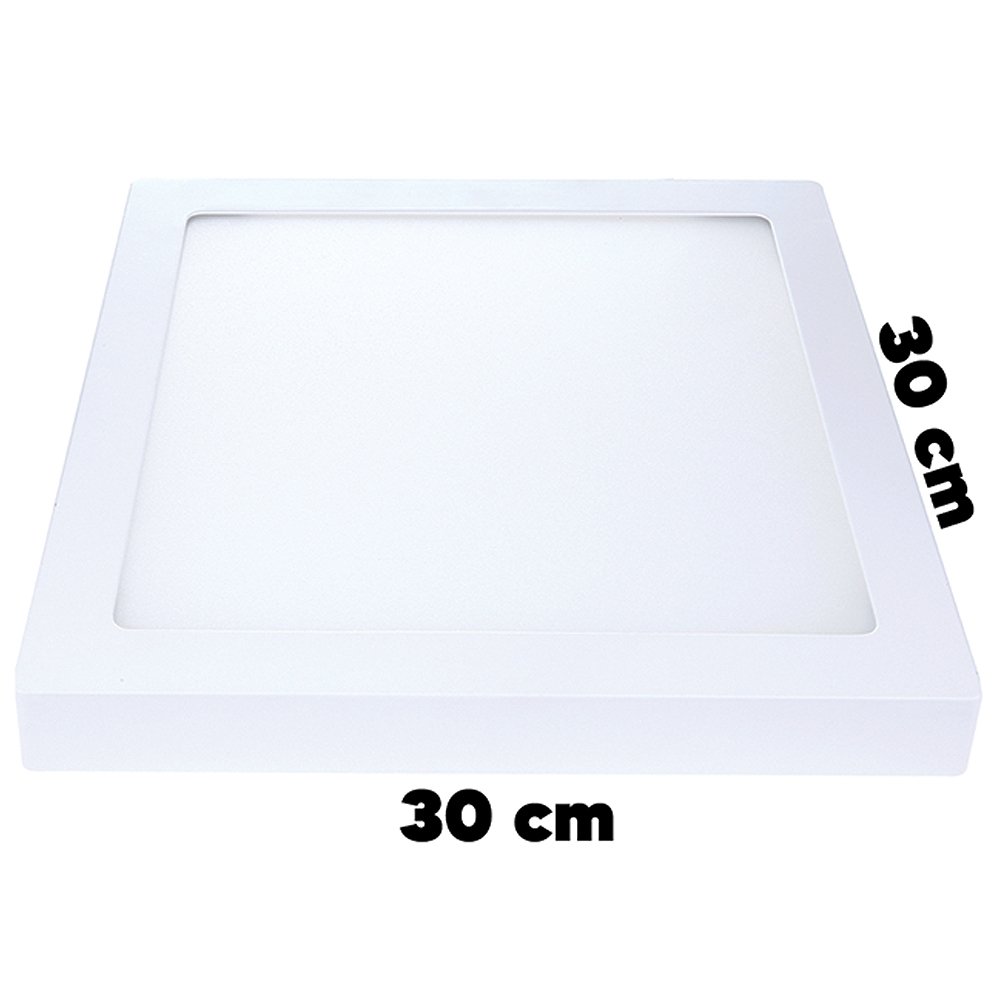 Plafon Painel Led Avant Alumínio Quadrado Sobrepor, 3K, 24W, 29cm, 1680 Lúmens