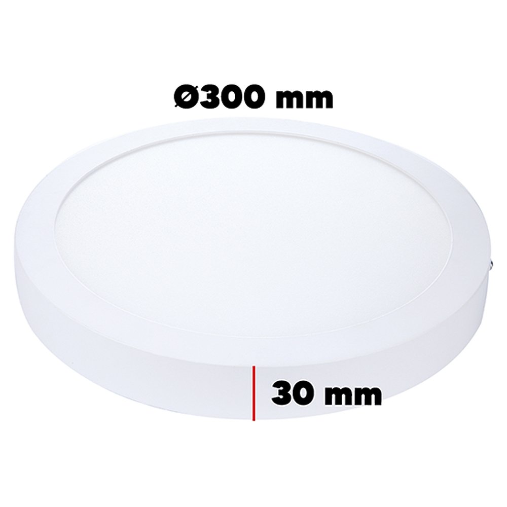 Plafon Painel Avant Led 29cm Alumínio Redondo Sobrepor, 3K, 24W, 1680 Lúmens