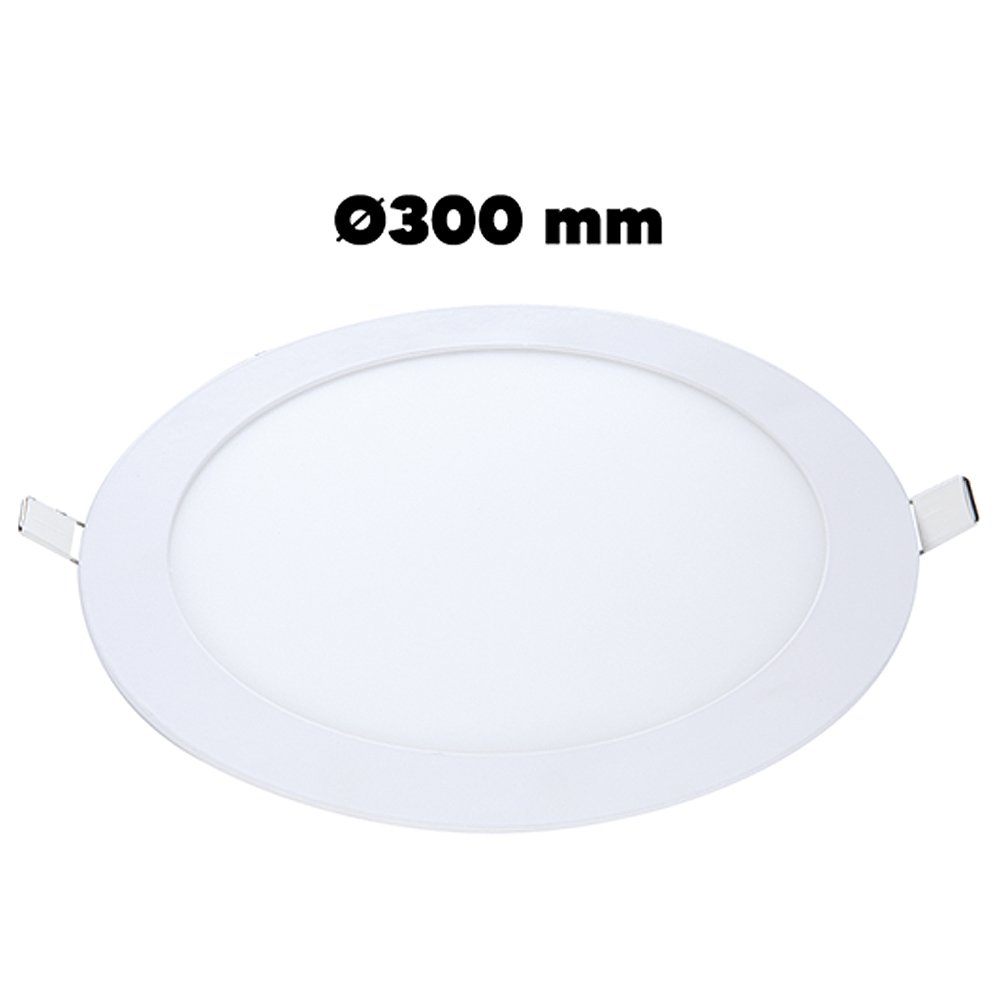 Plafon Painel Avant Led 29cm Alumínio Redondo Embutir, 3K, 24W, 30cm, 1680 Lúmens