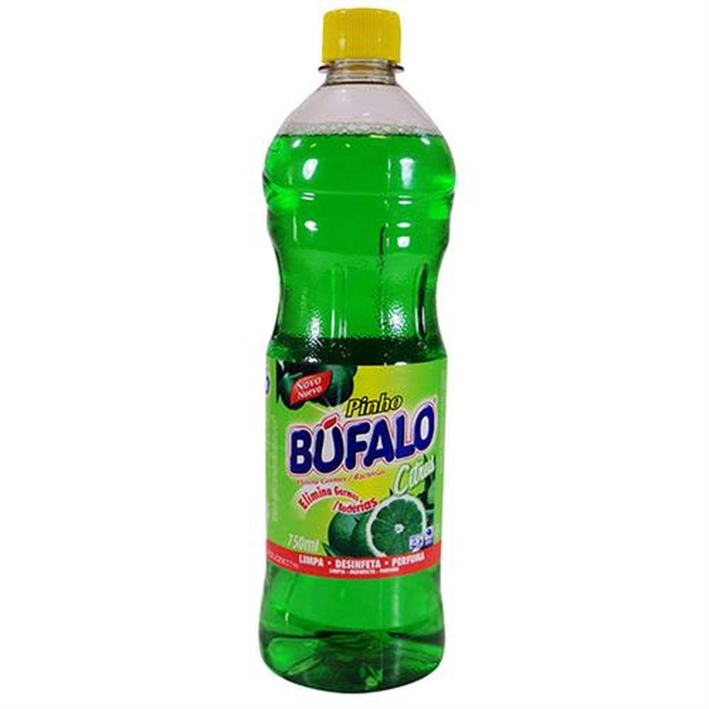 Desinfetante Pinho Búfalo Citrus 750 ml-Embalagem com 12 Unidades