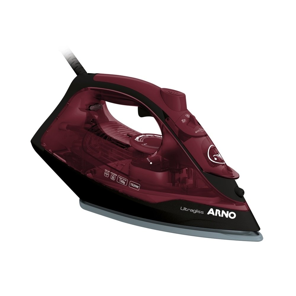 Ferro de Passar a Vapor Arno Ultragliss FMV - 1520W Base Durilium Airglide Vinho, 110V