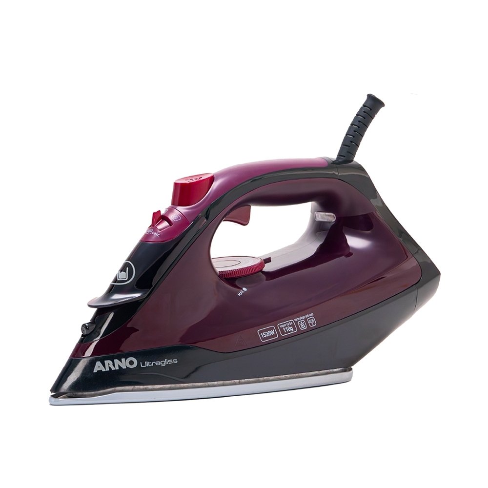 Ferro de Passar a Vapor Arno Ultragliss FMV - 1520W Base Durilium Airglide Vinho, 110V