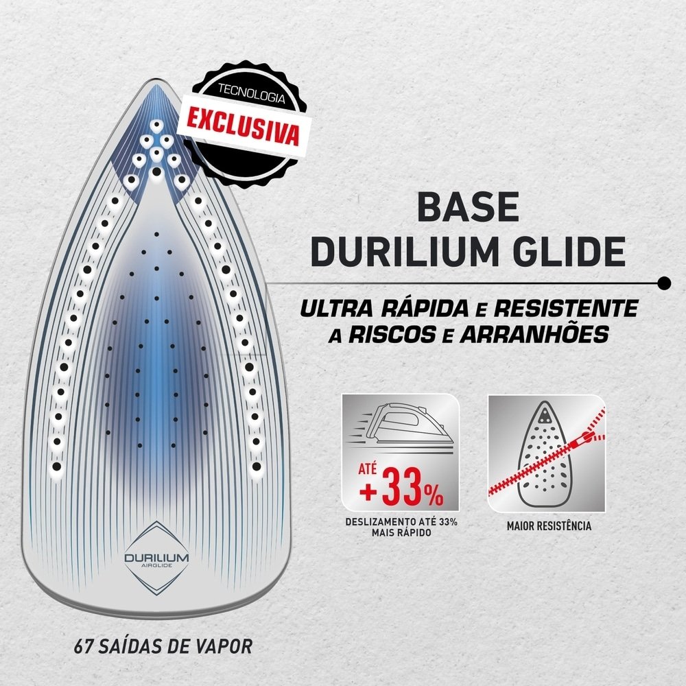Ferro de Passar a Vapor Arno Ultragliss FMV - 1520W Base Durilium Airglide Vinho, 110V