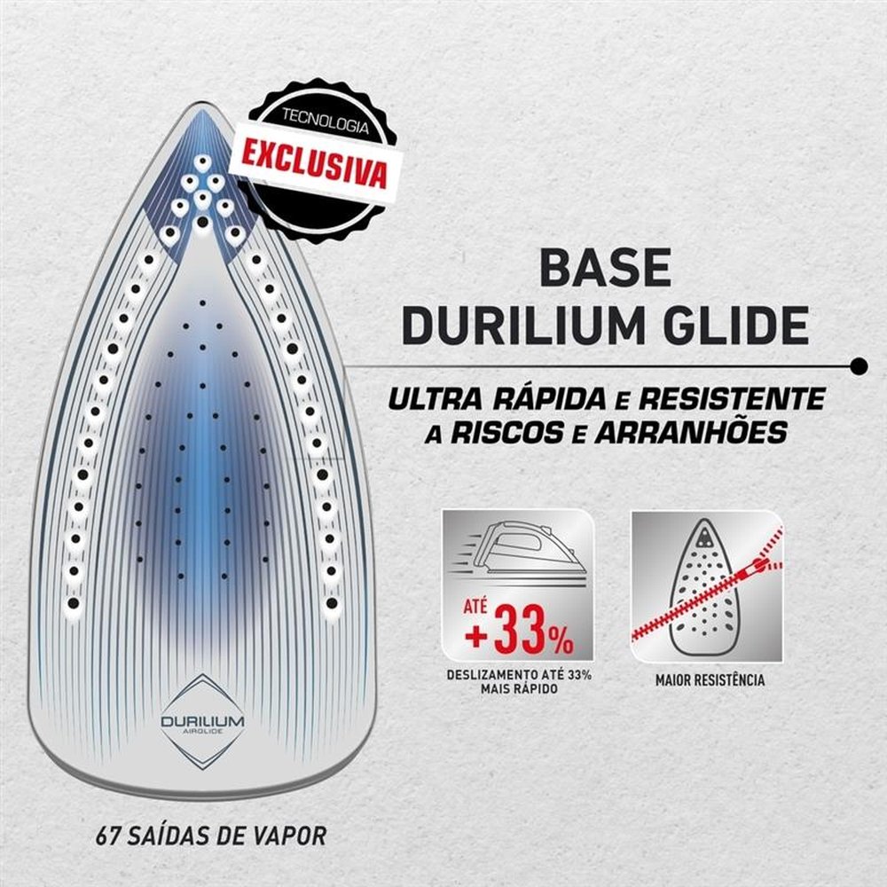 Ferro de Passar a Vapor Arno Ultragliss FMV | 1520W Base Durilium Airglide Vinho, 220V