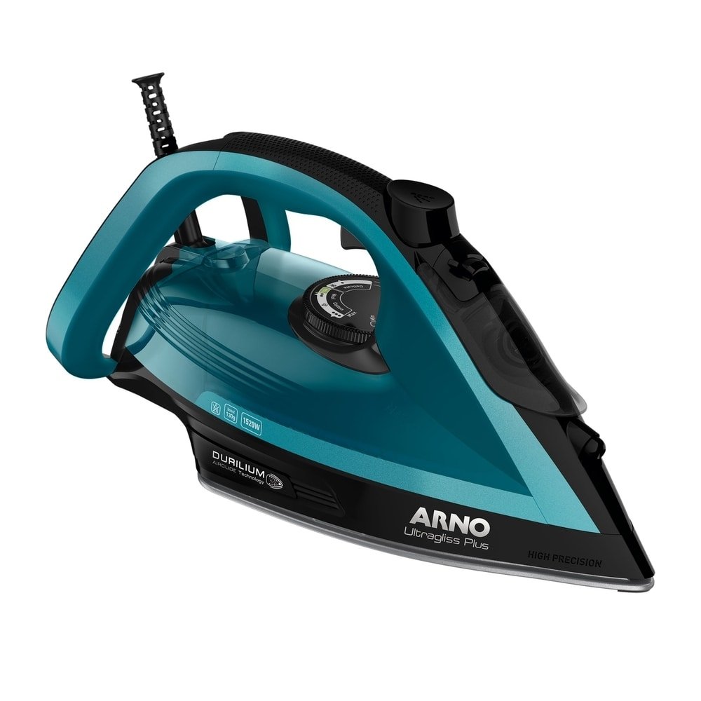 Ferro de Passar a Vapor Arno Ultragliss Plus FMY - 1520W Base Durilium Azul/Preto, 110V