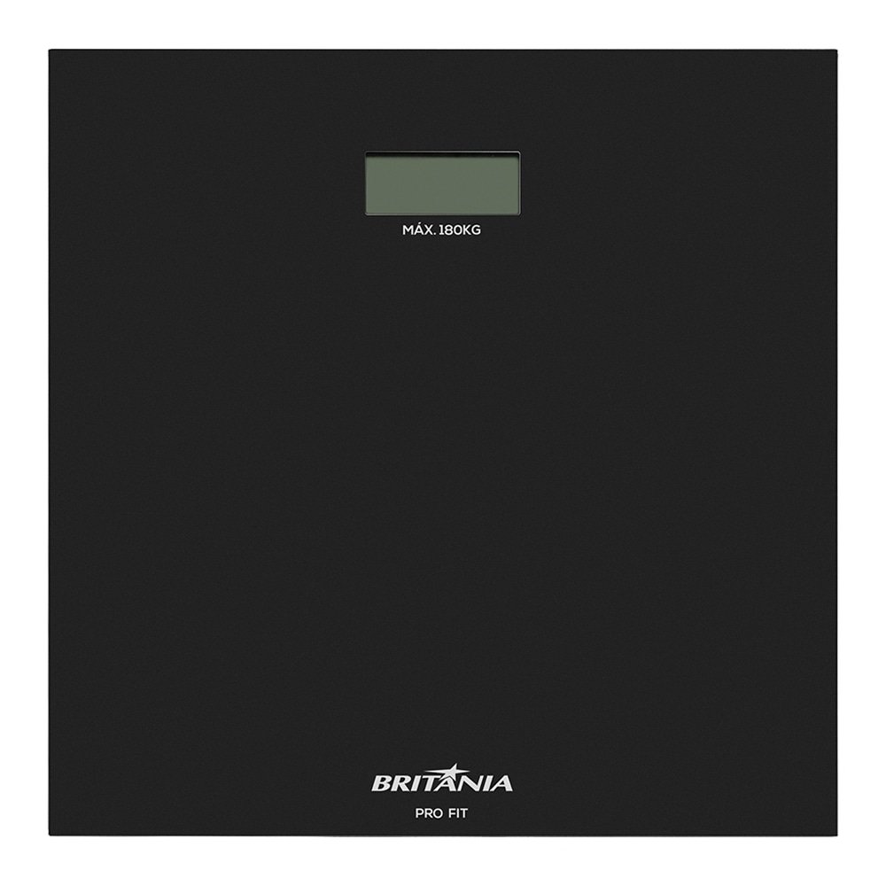 Balança Eletrônica Britânia Pro Fit BBL06PQ | até 180Kg, Vidro Temperado, Preto