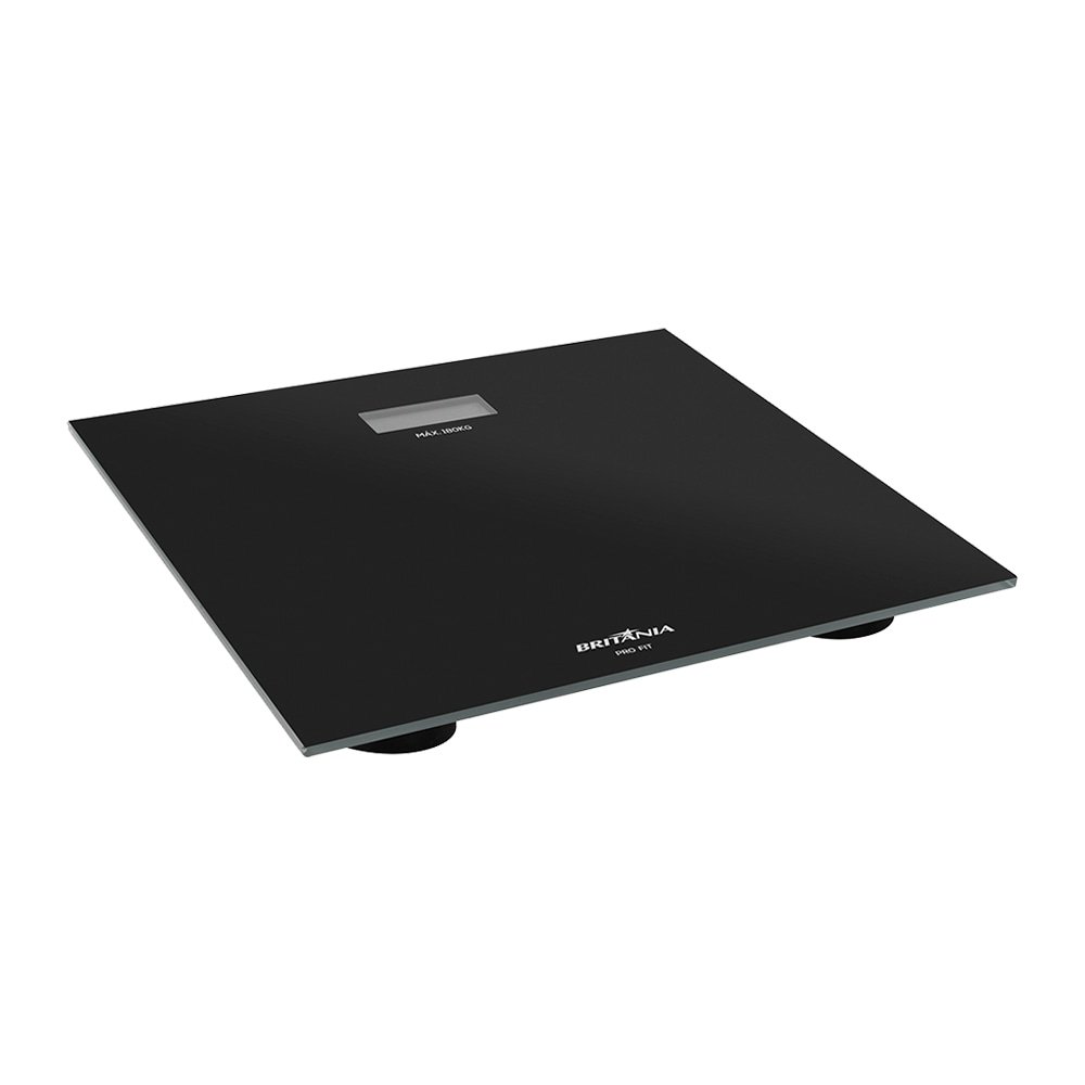 Balança Eletrônica Britânia Pro Fit BBL06PQ | até 180Kg, Vidro Temperado, Preto