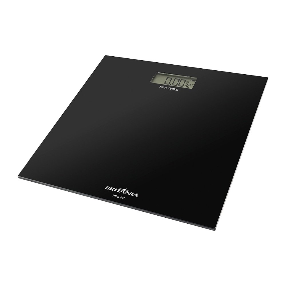 Balança Eletrônica Britânia Pro Fit BBL06PQ | até 180Kg, Vidro Temperado, Preto