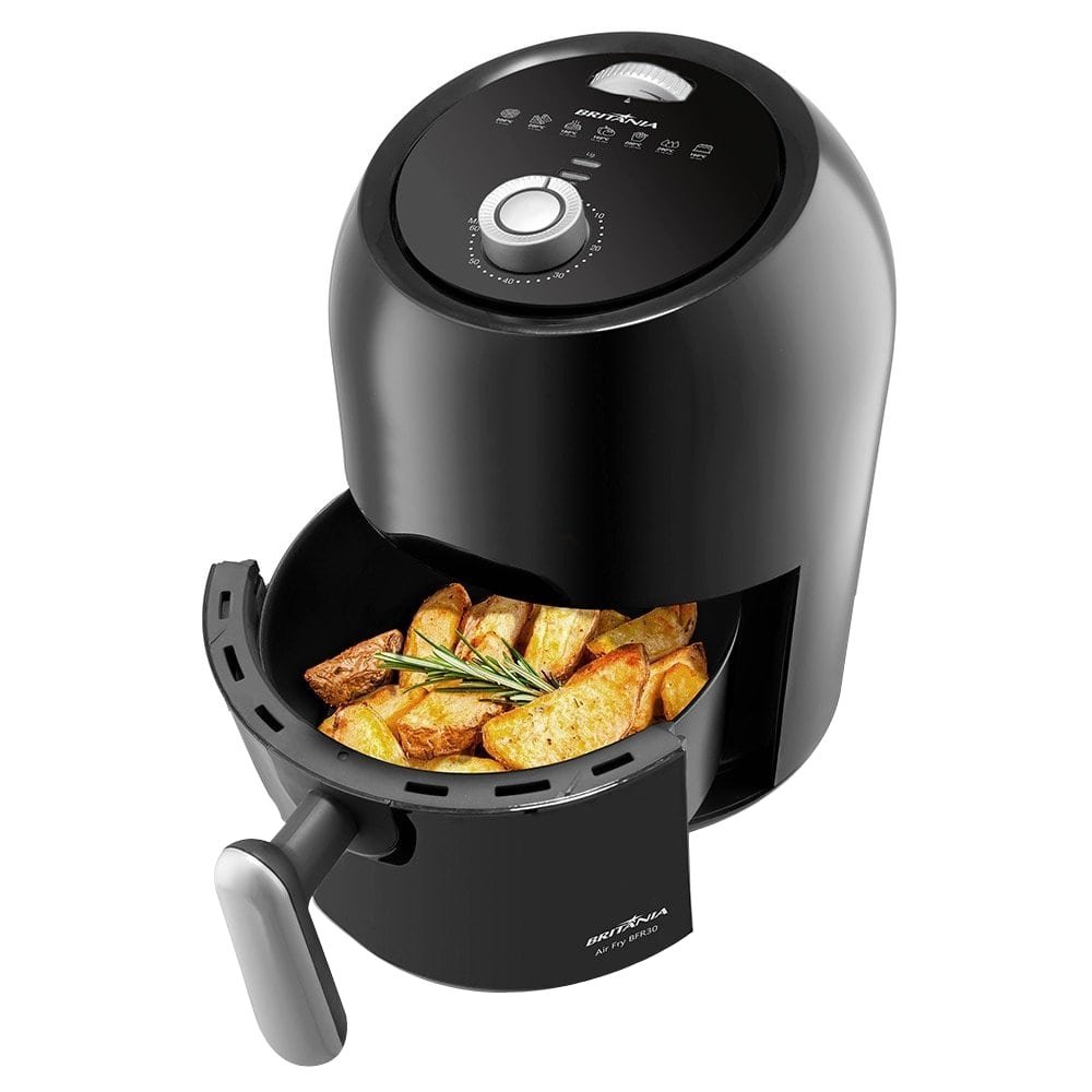 Fritadeira Air Fryer Britânia BFR30 - 1000W 3 Litros Antiaderente Preto 220V