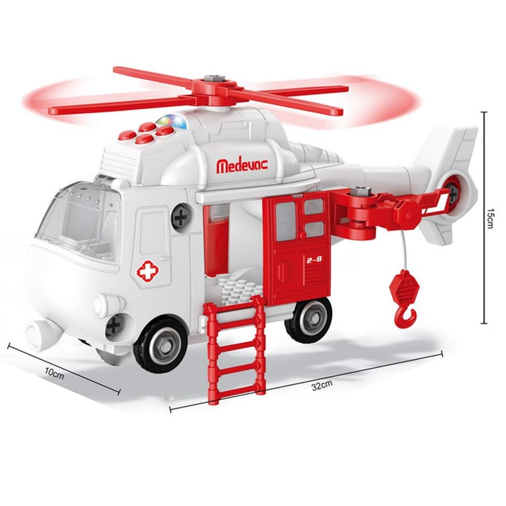 Helicóptero de Resgate City Machine Com Luz E Som Multikids - BR1785
