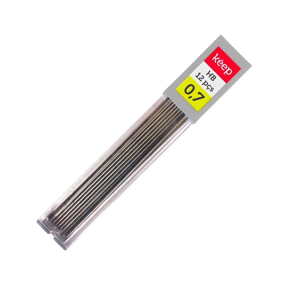 Tubo de Grafite HB 0,7mm Caixa Com 12 Tubos Keep - EI121